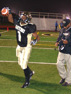Justin King celebrates breaking the 4,000 yard rushing mark to become the 4th AAAA player to achieve that level