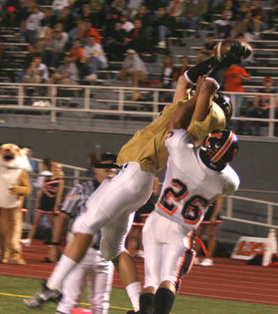 Jon Ditto makes a spectacular jumping TD catch - 13 yards - against Latrobe, Sept. 23, 2005