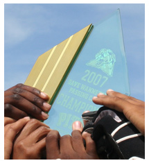 Championship trophy from Pitt 7-on-7